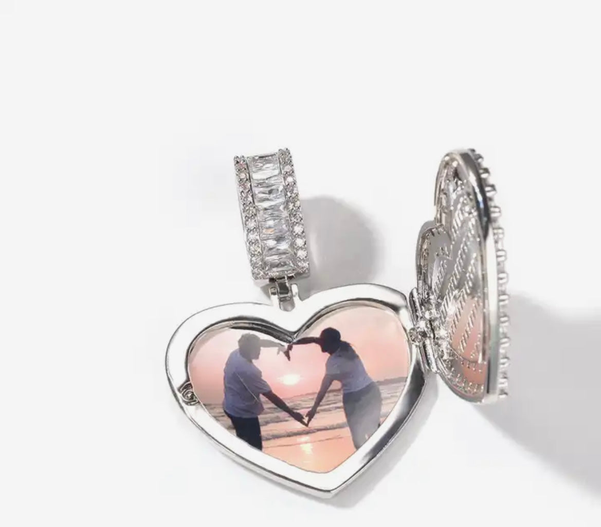 Blinged Out Baguette Custom Heart Locket