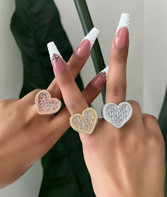 Baguette Heart Ring