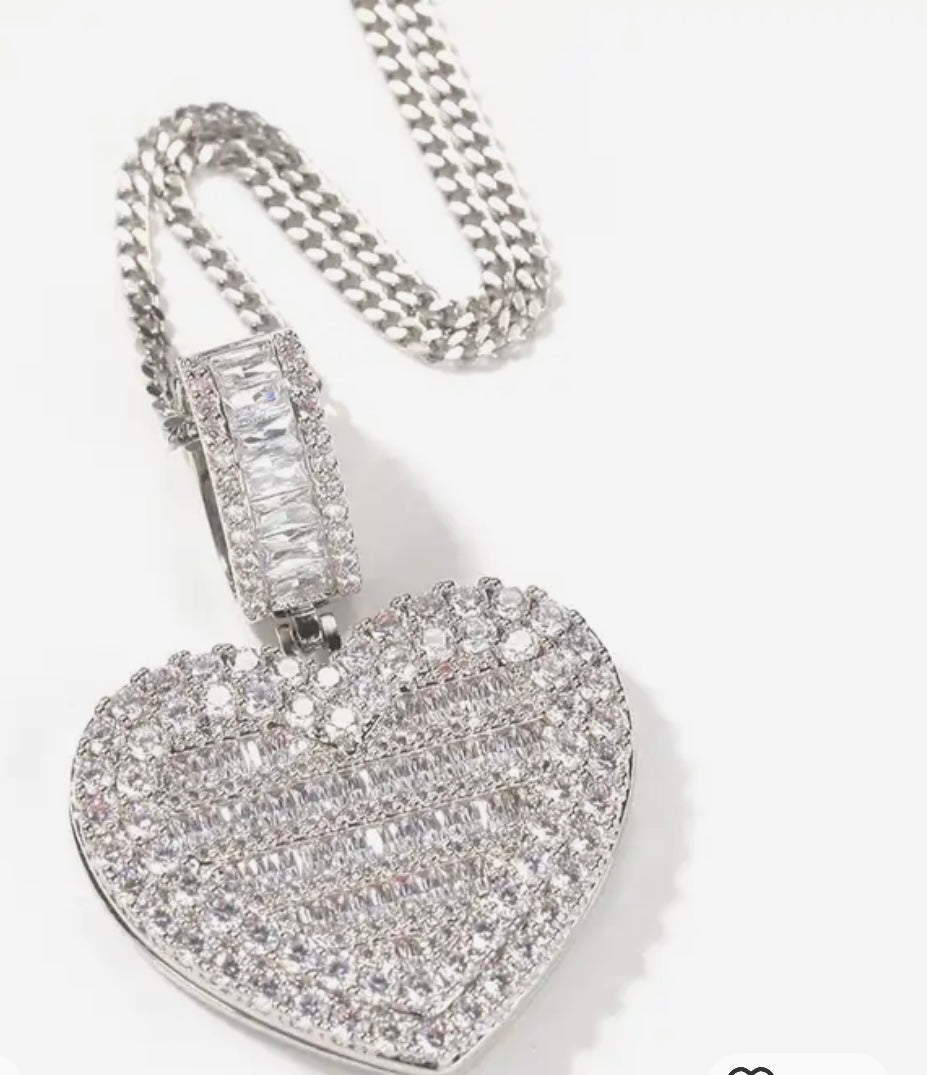 Blinged Out Baguette Custom Heart Locket