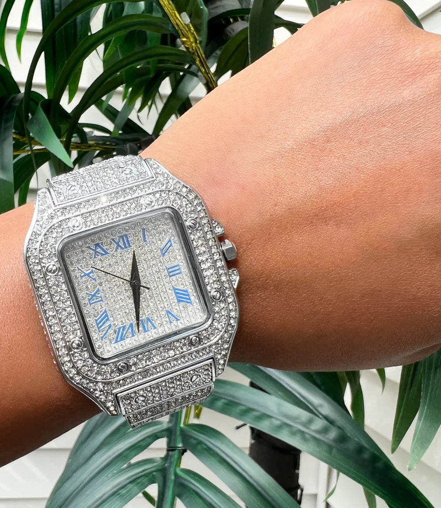 Iced Out Square Face Watch