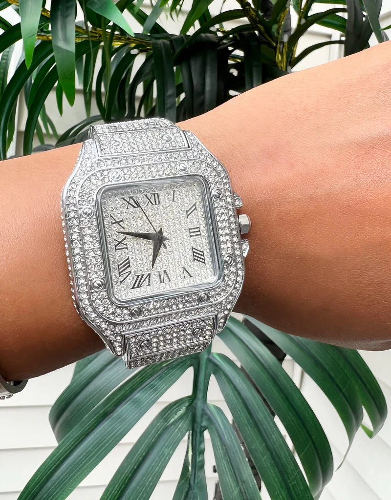 Iced Out Square Face Watch