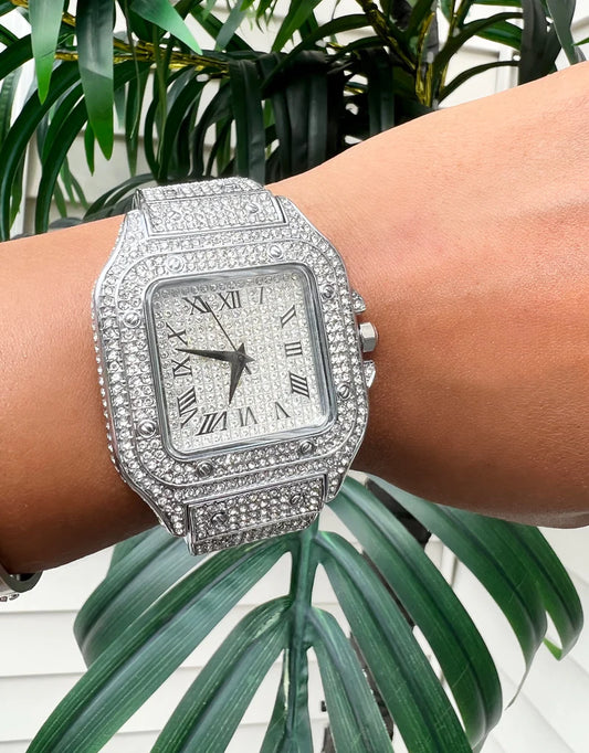 Iced Out Square Face Watch